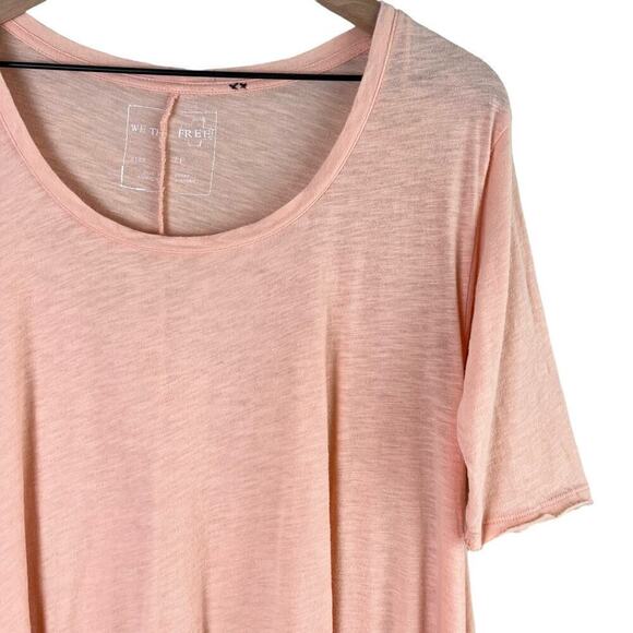 Free People We The Free Scoop Neck‎ Oversized Tunic Top Short Sleeve Pink, Small - Picture 4 of 11